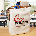 A+ Teacher Personalized Canvas Tote Bag